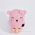 kitten jacquard knitted beanie for baby